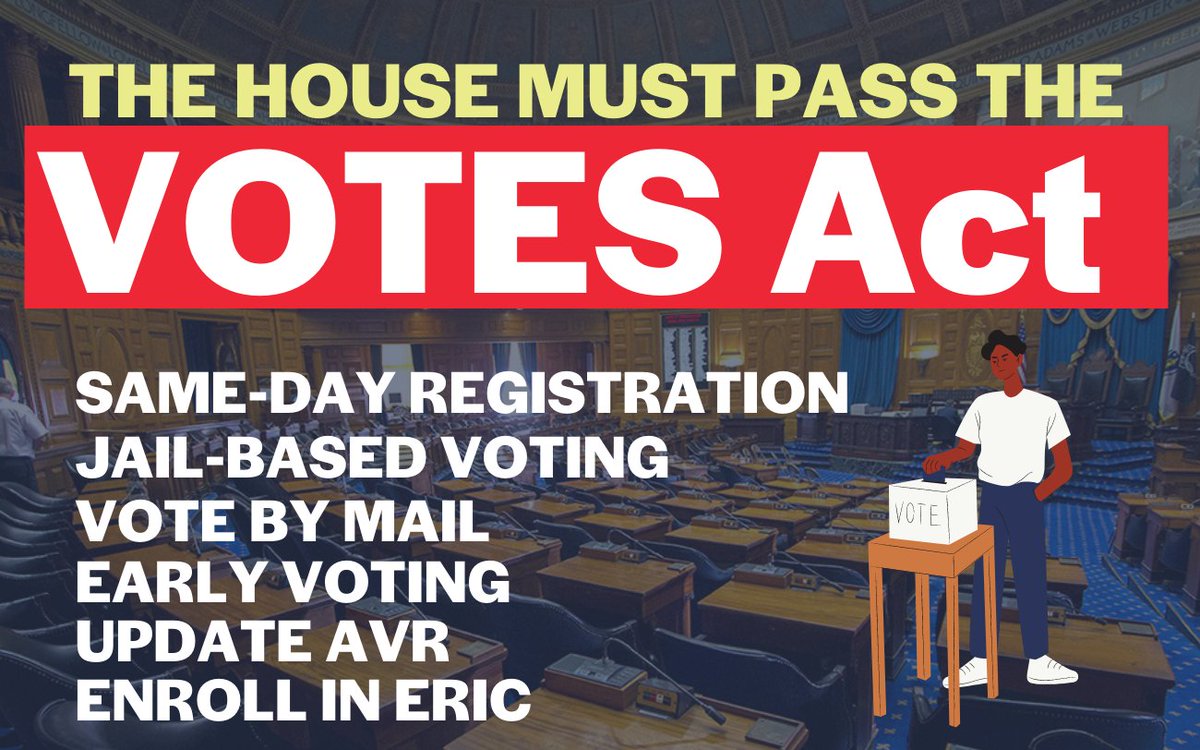 CreateTheVoteMA's tweet photo. Tell your legislators why the entire #VOTESAct matters! Reforms like #SameDayRegistration #JailBasedVoting #VoteByMail #EarlyVoting and updating Automatic Voter Registration are crucial reforms that will remove barriers to voting. https://t.co/n8dJz5YiVD
#CTVMA2022 #mapoli https://t.co/oIATFm2KgN