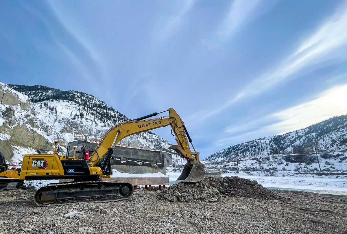 QConstructors's tweet photo. Quattro is proud to be part of the effort to restore access and reconstruct the impacted areas from the November 2021 floods along Highway 8 in Spences Bridge, BC within the traditional territory of the Cooks Ferry Indian Band. 

#PartneringforSuccess #QuattroCrew #BC https://t.co/6sKsl9IHYP