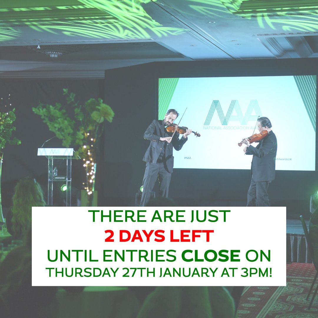 Not long until Entries close! Have you completed your application yet? #NAA #associations