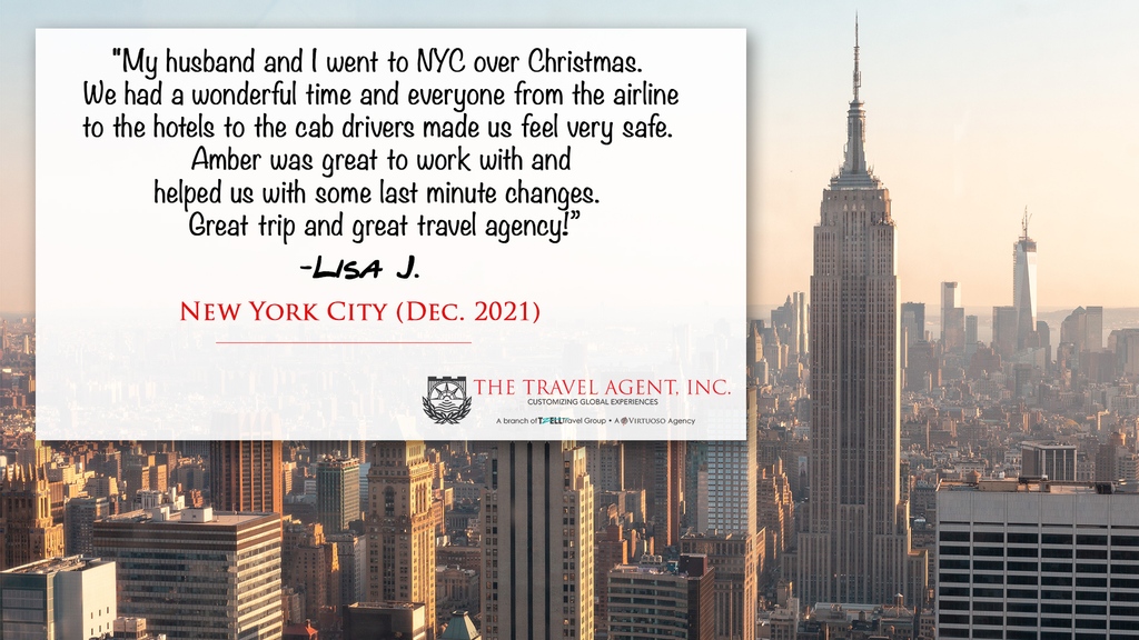 TravelAgentInc's tweet photo. Promoting positivity in the travel industry! Thank you Lisa for your kind words!
Contact us to have a conversation about your future customized travel needs!
#vacation #wanderlist #travel #lookingforwardtotravel #virtuosotravel #deltavacations #nyc #promotetravel #mustgo https://t.co/gaUeOeewWe