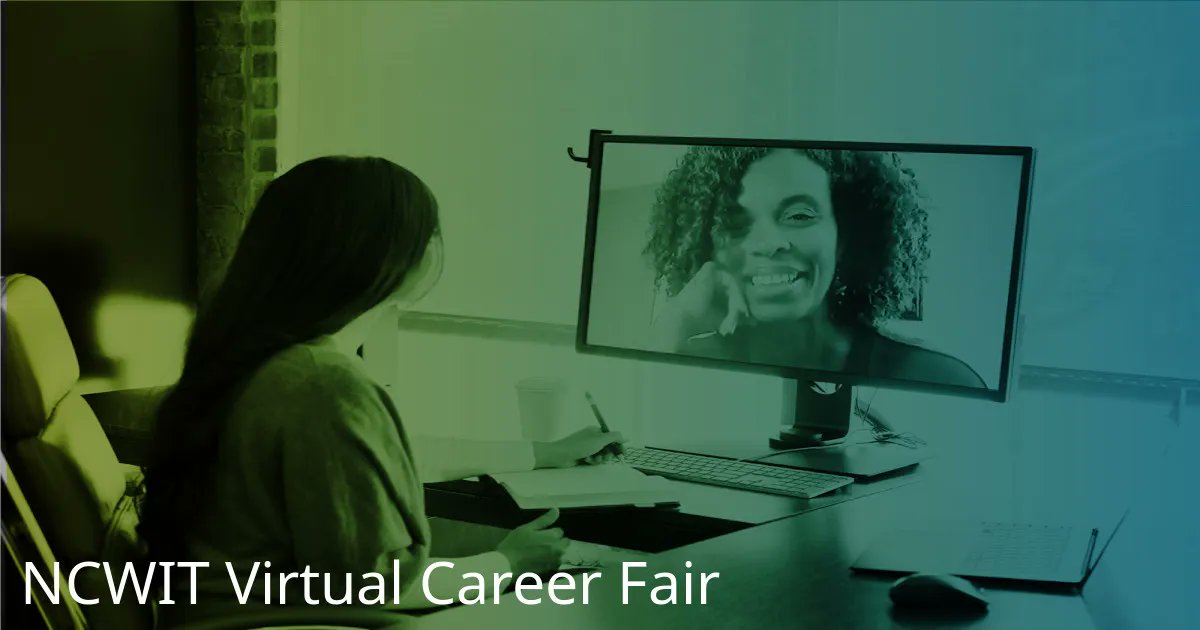 The National Center for Women &amp; Informational Technology <a href="/NCWIT/">NCWIT</a> career fair. We'll be there! Meet us online tomorrow January 26, anytime between Noon and 3:00pm --> bit.ly/32wVfs8