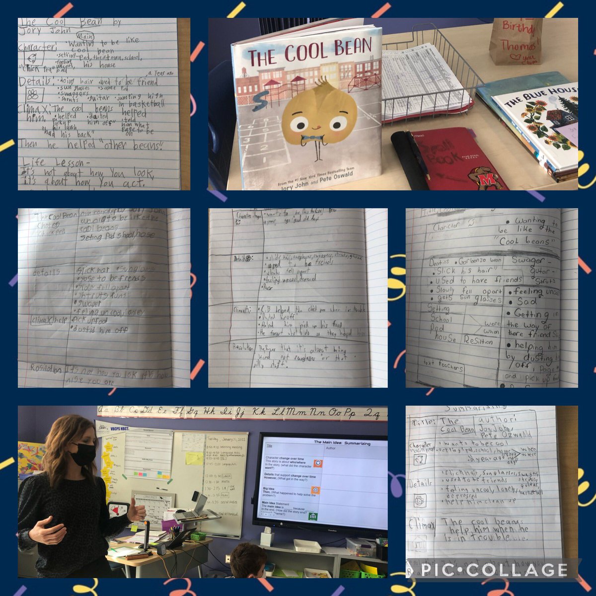 abgerman's tweet image. So proud of @MrsMorin3 class! We tried a new method of reading and analyzing the text looking for text features, language of the discipline, summarizing #plot elements, and examining character #changeovertime. @IamJoryJohn #TheCoolBean was the perfect hook to engage! 📚❤️