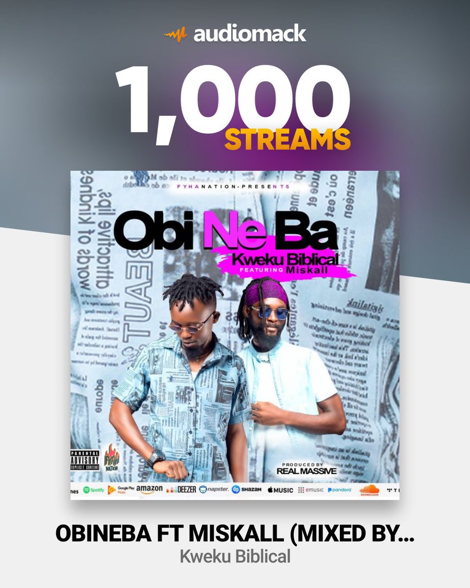 KwekuBiblical's tweet photo. 1K Streams And More Already. 
Click 👇👇👇👇👇
https://t.co/2FDk7IBlf7
Let's keep streaming, follow and share please 🙏🙏 together we move❤️

#ObiNeBa
#FYAHNATION https://t.co/i6rbBbAbFM