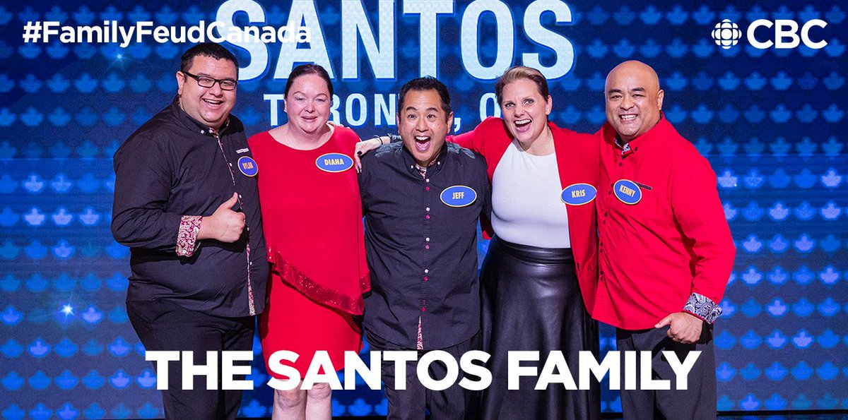 SoundCrowd's tweet photo. Congrats to #TeamSantos on their big @FamilyFeudCa win last night! Catch them defending their title at 7:30pm this evening on @CBC and @cbcgem
#SoundCrowdRepresenting #GoJeffGo https://t.co/Aye5Uvfac9