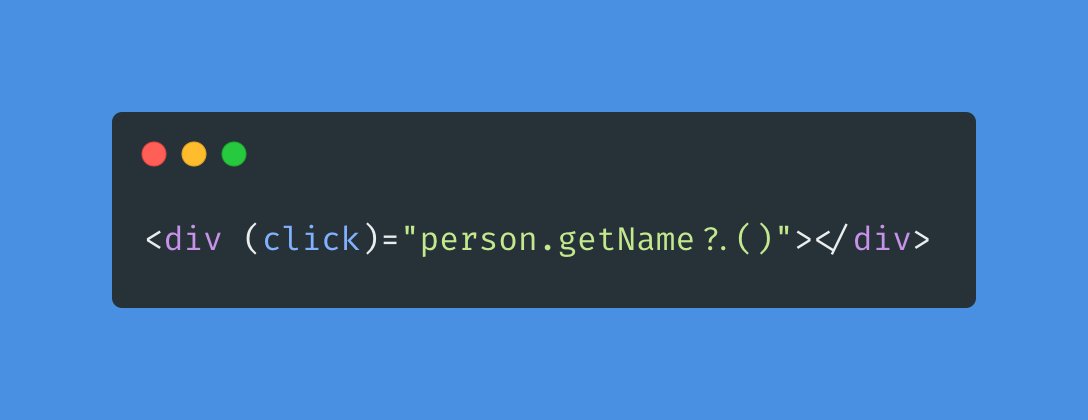 angular's tweet image. Angular v13.1 now supports safe calls in templates aligned with optional chaining #ngUpdate
github.com/angular/angula…