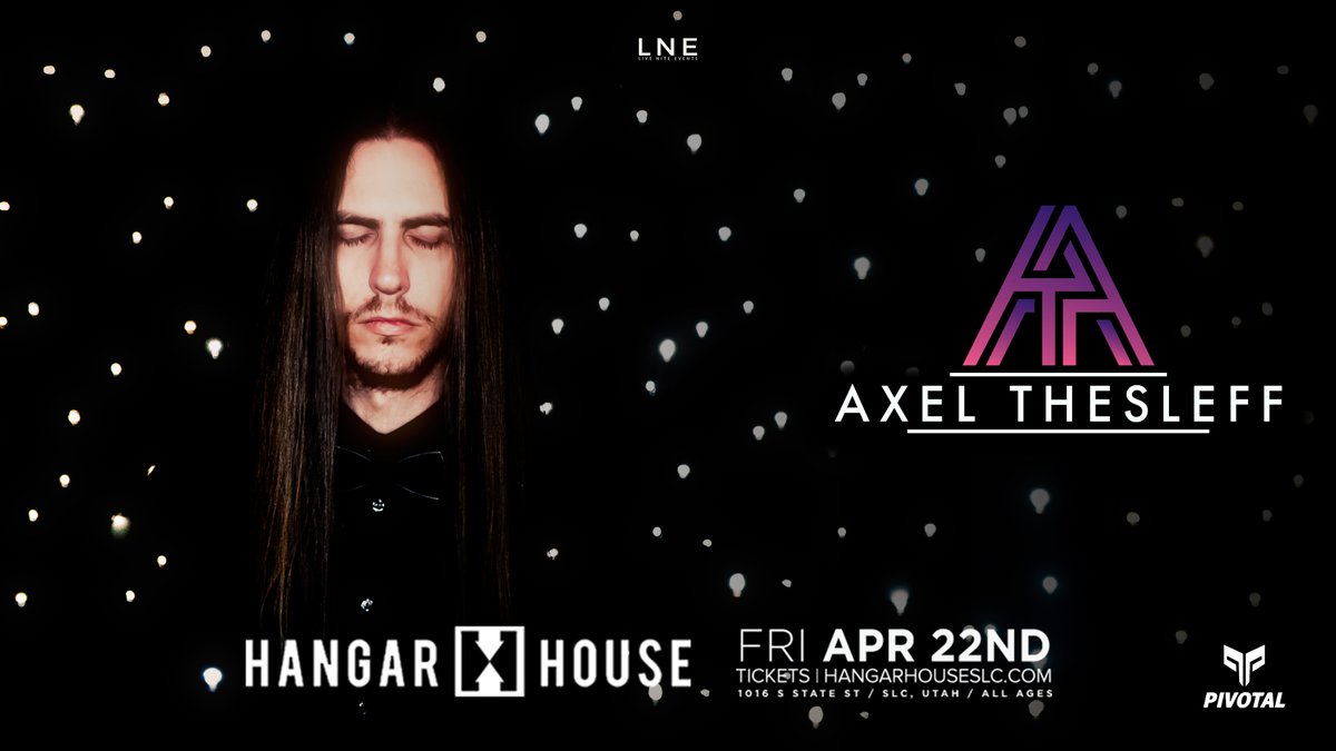 lnepresents's tweet photo. JUST ADDED! 🔊 @AxelThesleff is taking his musical talents to the @HangarHouseSLC stage! 📀APR 22ND📀
Tickets are On Sale Now at https://t.co/U9fqFYGLqH 🔗
Don't miss the party - Save the Date!!
#AxelThesleff #SLC #LNE https://t.co/Ww4na0R6rH