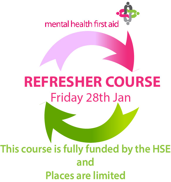 MHFAIreland's tweet photo. If you completed a MHFA course before Jan 2019, We are delighted to offer you the opportunity to refresh your skills. We are running 2 fully funded sessions. Click on the links below to register:

9.30 to 1.00pm https://t.co/9Llr8GVKot 
1.30pm to 5.00pm https://t.co/aL05CL1o5b https://t.co/OKg8CSybcz
