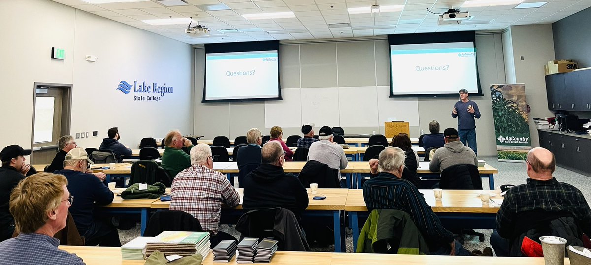 AmberG_ND's tweet photo. Great information being discussed heading into the 2022 growing season today at the Devils Lake @AgCountry winter forum. Special thanks to @RocknRollAgrnmy for sharing your knowledge and expertise https://t.co/SF7vbNGwbV