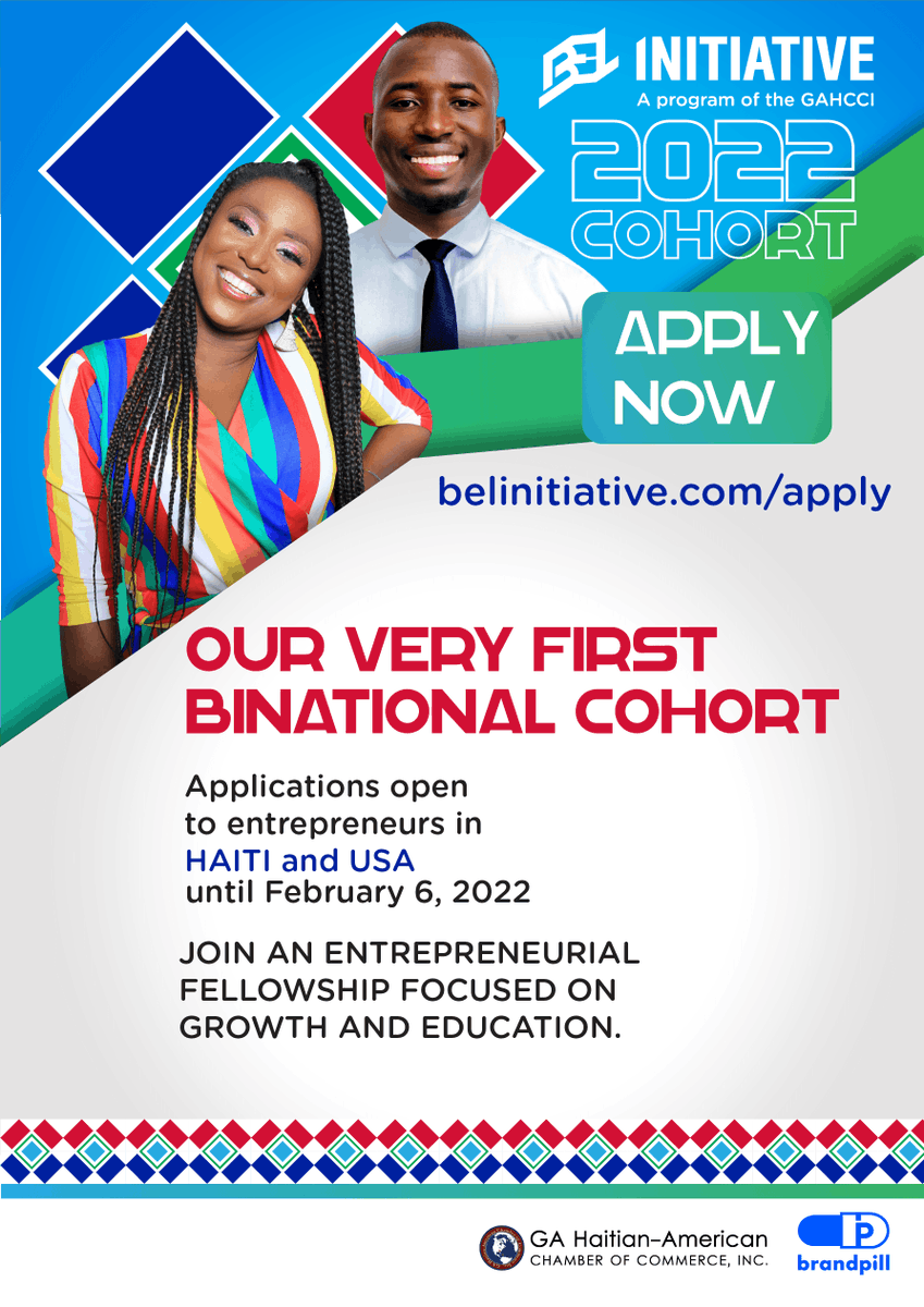 Entrepreneurs and aspiring entrepreneurs! There's still time to apply to the 2022 BEL Initiative fellowship! What do we have planned? 
1 week virtual, 1 week in Haiti and 1 week in Atlanta. Interested? Apply at  belinitiative.com/apply/
Direct questions to info@belinitiative.com