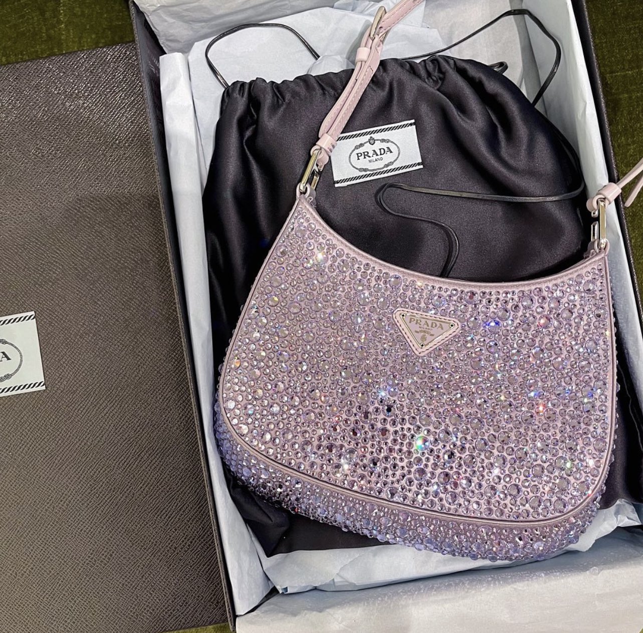 prada crystal bag pink