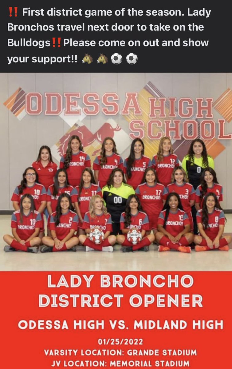 Odessa High School Lady Broncho Soccer (@bronchossoccer) on Twitter photo 