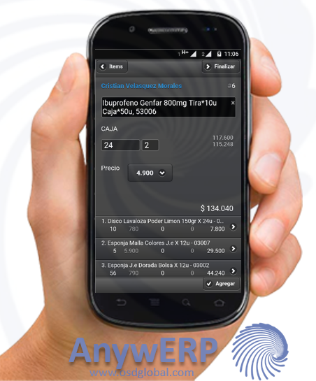anywErp's tweet photo. Simplifique la toma de pedidos de sus vendedores.
Con OSD AnywERP tendrá en su celular todo su catálogo de productos, precios, inventarios, cartera, Rutas y demás información clave para que el vendedor haga su trabajo ágilmente.
#pedidos #ventas #automatizacion #tat #gps #control https://t.co/dDiOmWbcpS