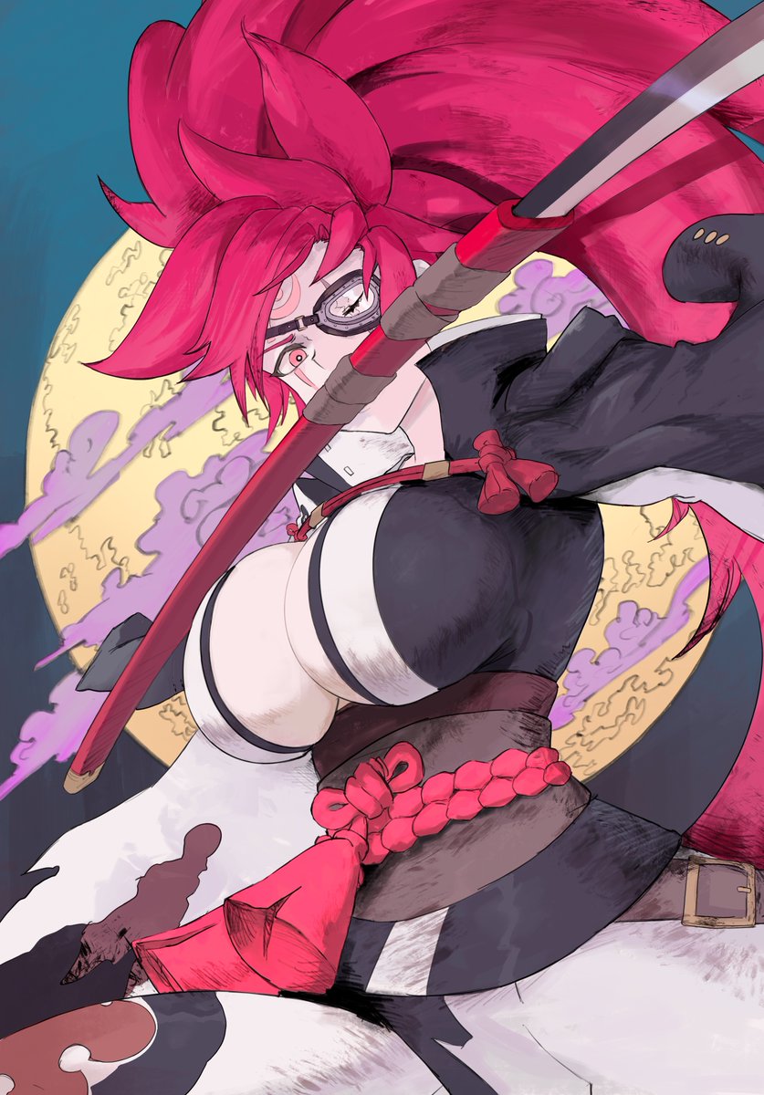 Arqodeon's tweet photo. Her obi and hair swapped colors between xrd and now #baiken #GuiltyGearStrive https://t.co/RFhXkgJKAv