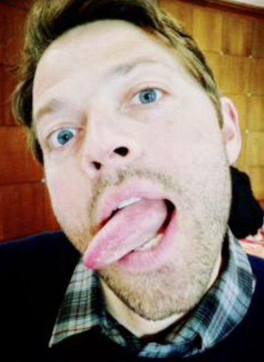 Treena_Joyce's tweet photo. Here’s a little Misha tongue action for you all! Omg the things I want him to do to me with that tongue you have no idea or maybe you do because you probably all feel the same way!🥵😝 https://t.co/oy5gU9wh34