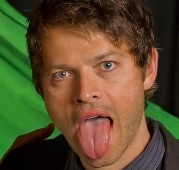 Treena_Joyce's tweet photo. Here’s a little Misha tongue action for you all! Omg the things I want him to do to me with that tongue you have no idea or maybe you do because you probably all feel the same way!🥵😝 https://t.co/oy5gU9wh34