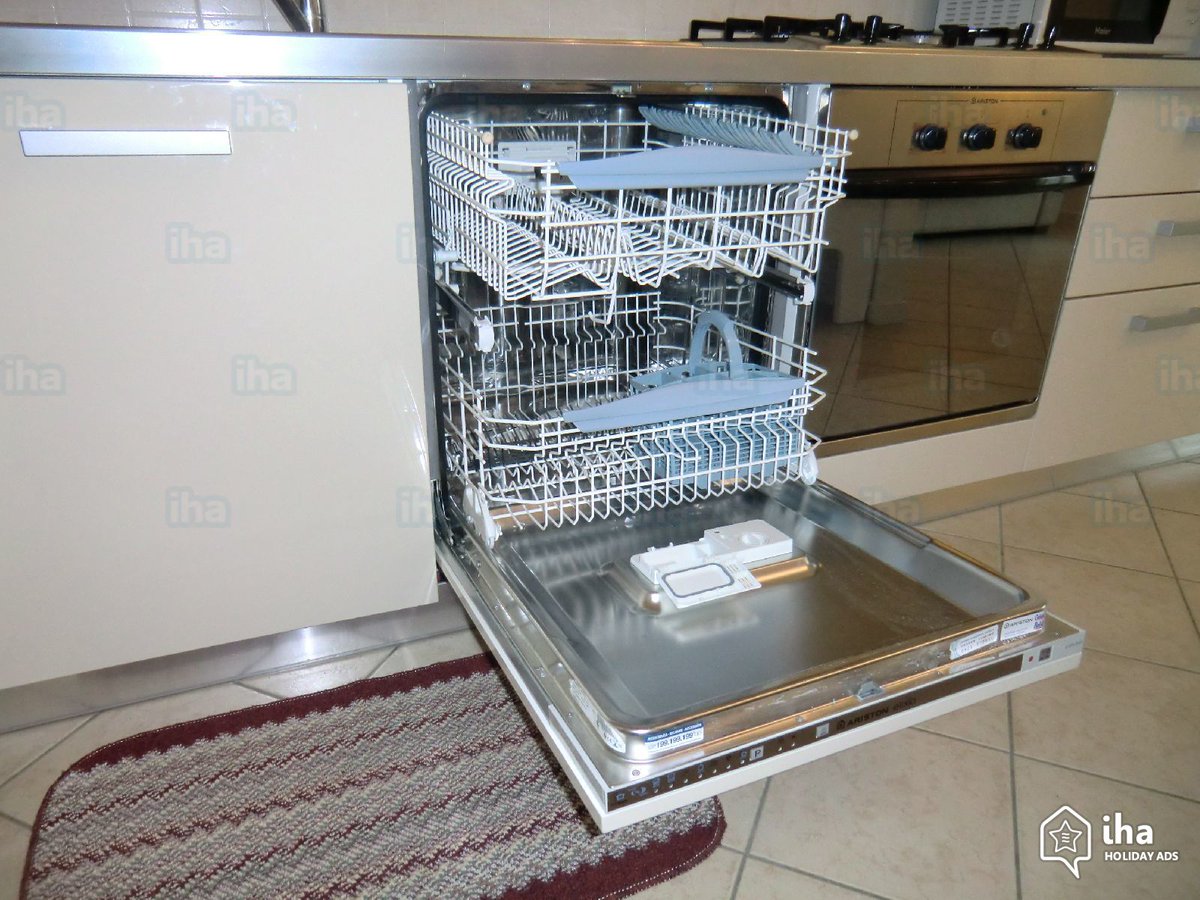 Over time, excess food &amp; grime will build up in your dishwasher's interior. Get in the habit of cleaning any remaining bits of foods after each dishwashing cycle. Pull out the bottom rack to look for any leftover food and remove it with a paper towel to prevent future odors.