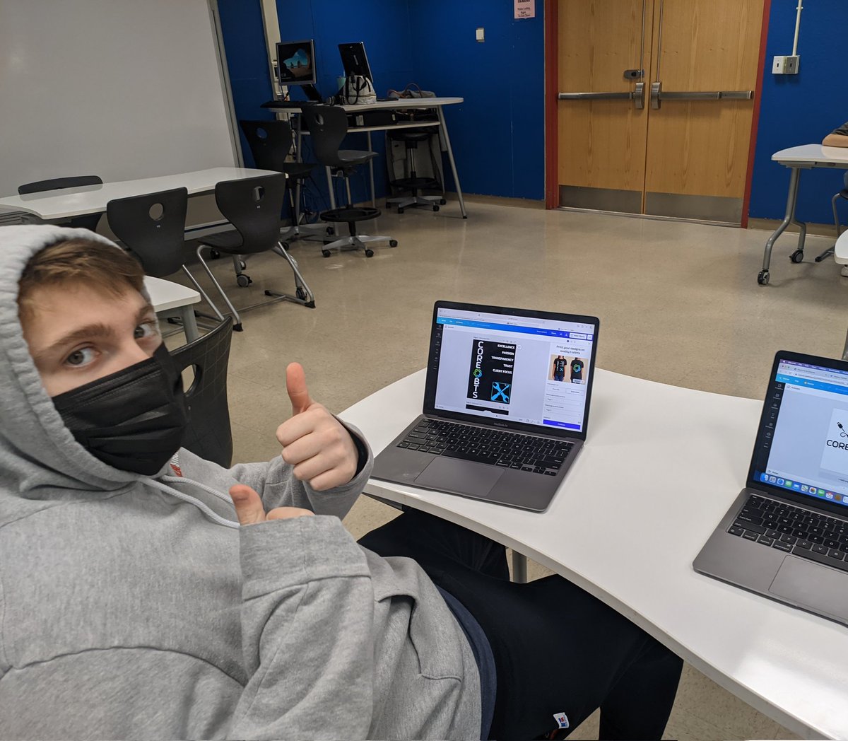 ItsAlex1629's tweet photo. Working on t shirt designs with @james_teadore
#teamworktuesday #design #cybersecurity #mineolamarketing #mineolaproud https://t.co/ByAaPcvah7
