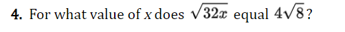 abel_jennifer's tweet image. ISO a collection of Qs like the one pictured. This is for x&amp;gt;=0. Learners don&apos;t know how to solve a radical equation, they would &quot;unsimplify&quot; the right side to determine the original question that they would have simplified to get that answer #alg1chat