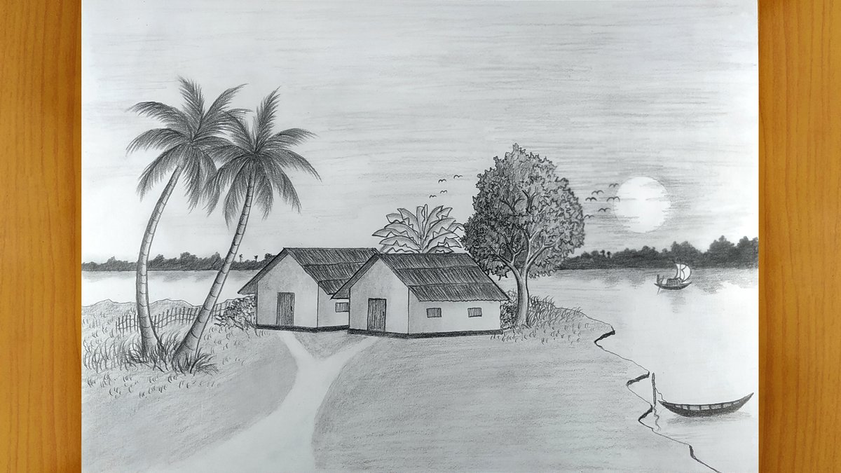 Pencil Sketch  The Village Men  imagicArt