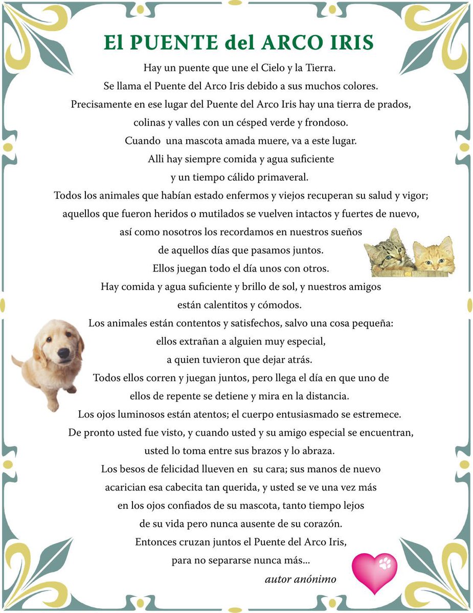 mlfa55's tweet photo. @marcelagarciacp Lo siento mucho, les queda la satisfacción de haberle dado un hogar con cuidado y cariño..Les comparto este poema https://t.co/B9j7bblCC0