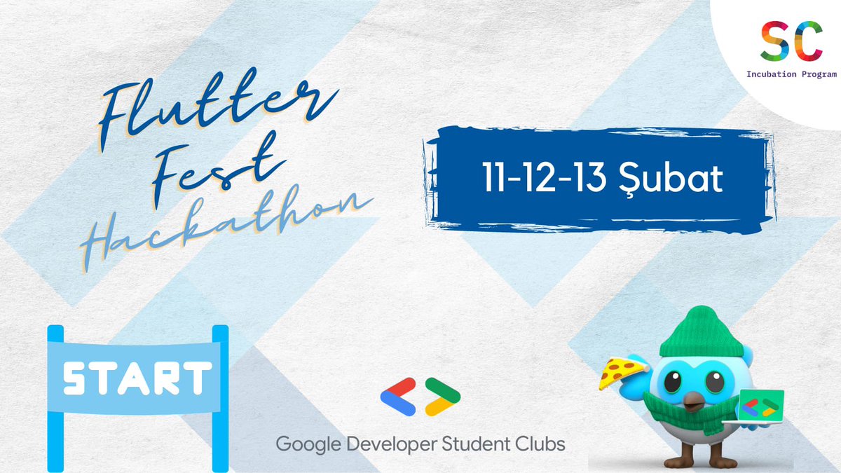 Herkese selamlar ✨
Çok beklediğiniz Flutter Fest Hackathon başvuruları başladı.🥳
11-12-13 Şubat'ta gerçekleşecek Hackathon'da yer almak için formu doldurmanız gerekiyor. 🎉
Başvuru formu BIO'da🚀

#google #googledeveloperstudentclubs
#flutter
@gdscturk