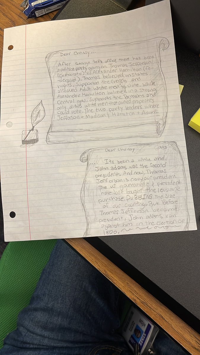 kroute82's tweet photo. When Ss take pride in their writing ✍️, adding a bit of art 🎨 to frame 🖼 it. Get it? @FundamentalFive #criticalwriting #framingthelesson. https://t.co/i175Ez0Uqa