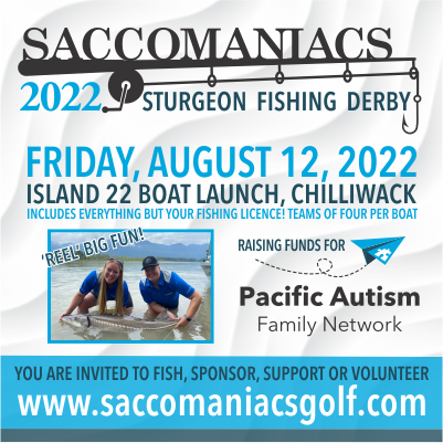 saccomaniacs's tweet image. Saccomaniacs Sturgeon Fishing Derby, Friday, August 12, 2022. Catch and Release
Raising funds for @pacificautism #FraserValley
Sponsored by Mike Duncan and Prestige Sport Fishing, full day out on the Fraser River includes everything but your fishing license with sturgeon tag