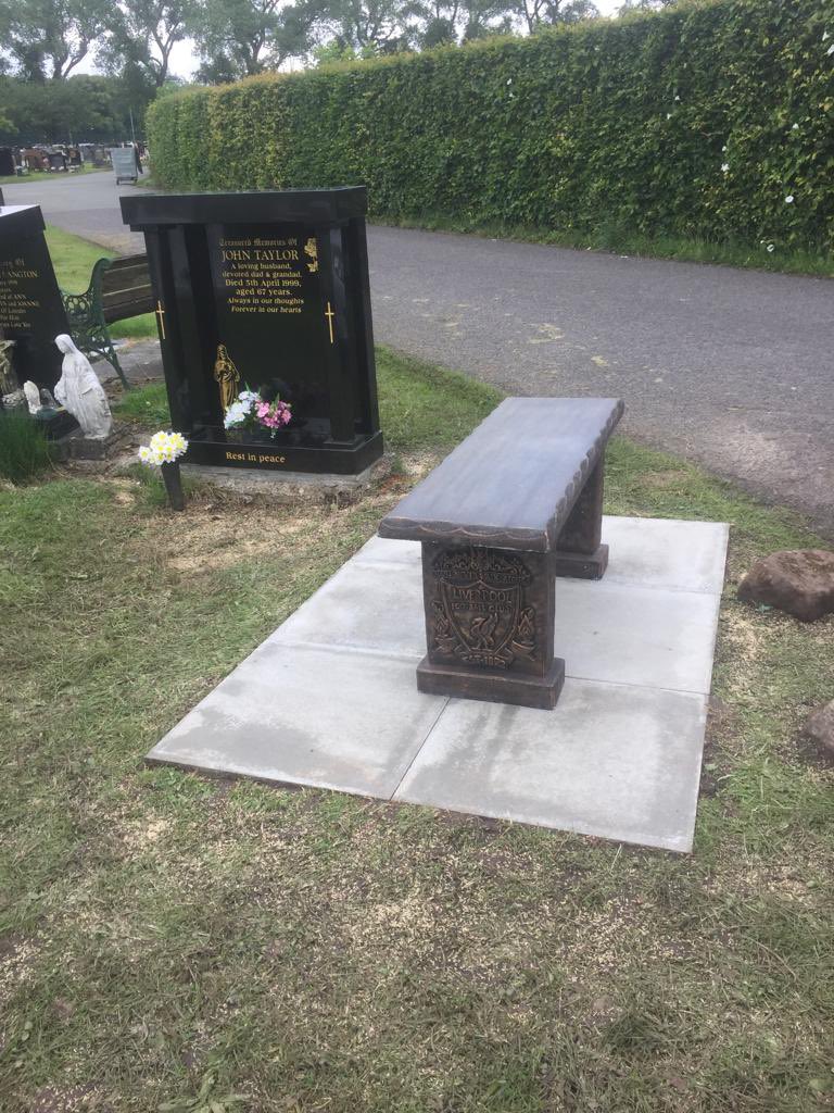 !!!!STOLEN!!!!
My grandads personalised bench was stolen from his grave in Allerton cemetery. Got a Liverpool badge on both sides. Please share so we can try get it back #LFC fam please help out