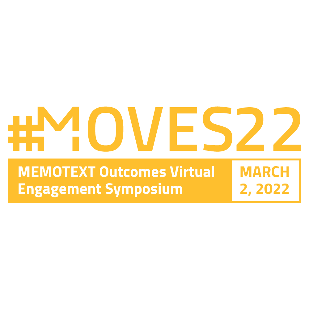 memotext's tweet image. Save.
The.
Date.
MEMOTEXT Outcomes Virtual Engagement Symposium 2022 #MOVES22. March 2, 2022. See collaborators showcasing #outcomes in #patientsupport #adherence #carecoordination #mentalhealth #digitaltherapeutics #DTx