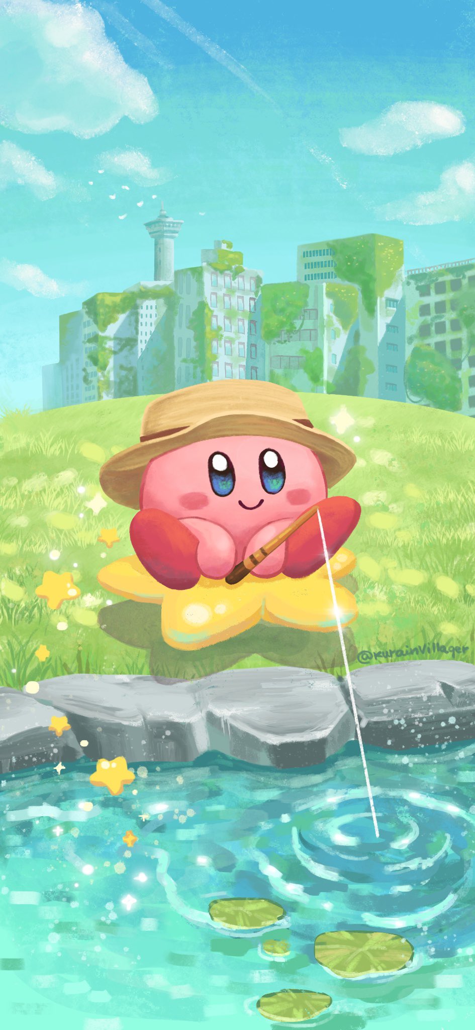 Kurain Villager on X: No thoughts, just fishing 🎣 #Kirby