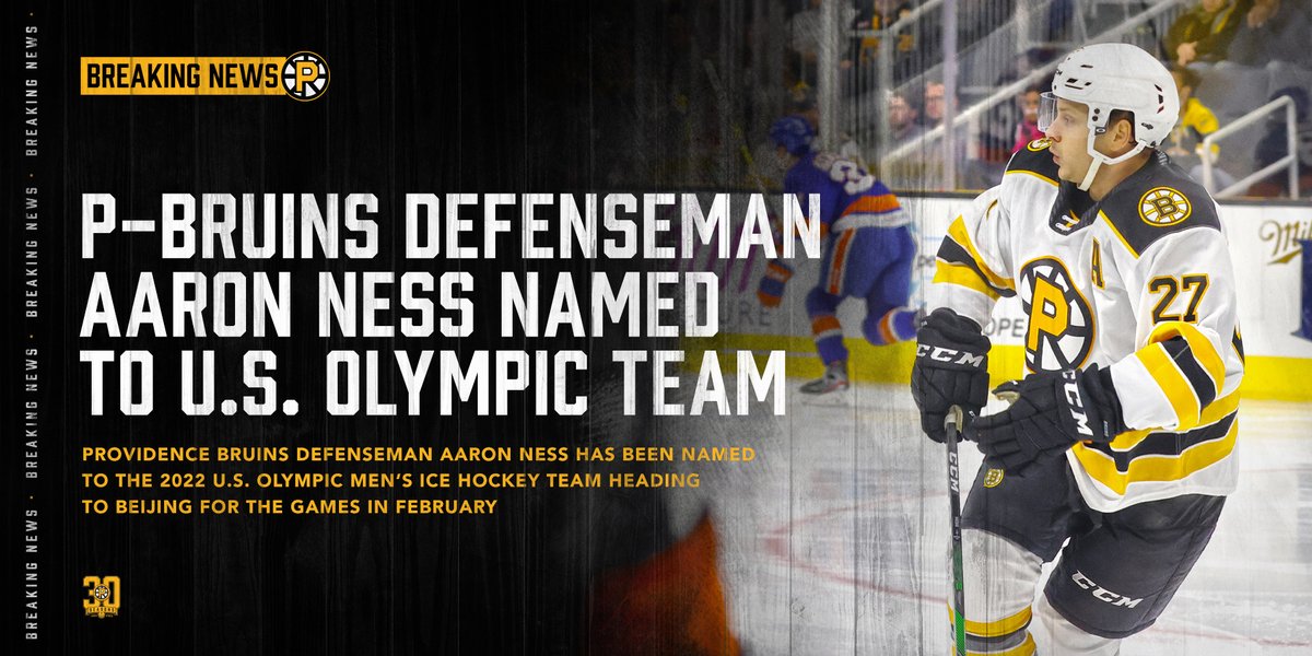 Going for gold! 🥇

Congratulations to #AHLBruins defenseman Aaron Ness, who has been named to the 2022 U.S. Olympic Men’s Ice Hockey Team! Go get 'em, Nesser! 🇺🇸

Details >> bit.ly/3zVmuc5