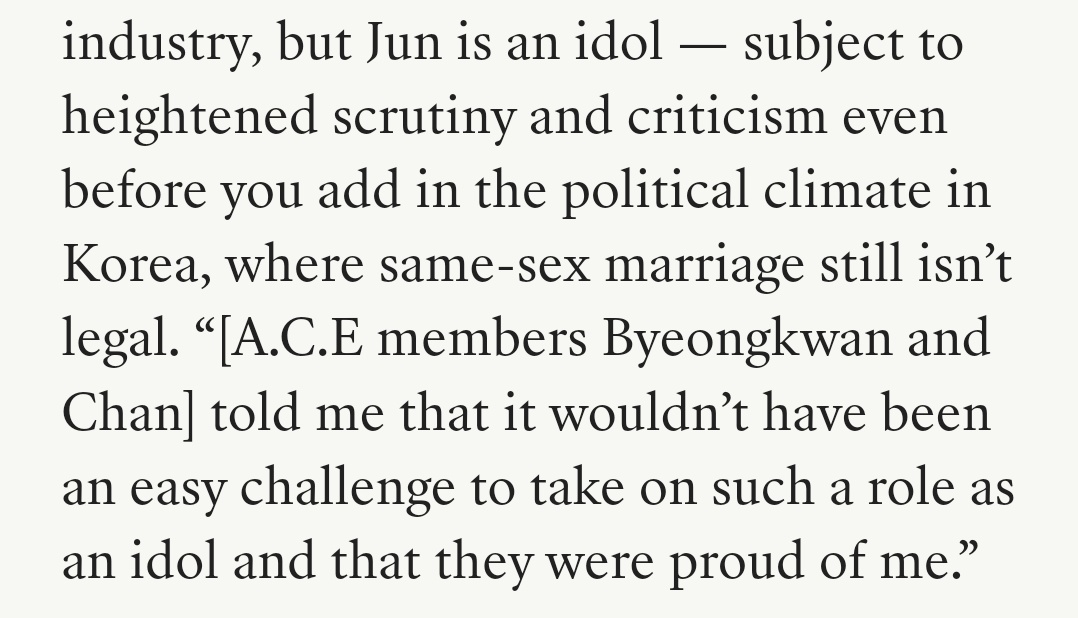 kwanycheni's tweet photo. this interview contains a lot of words that I of course expected from someone as junhee! he's always so supportive and caring 😭😭 also both byeongkwan and yuchan being proud of him playing this role I can't 💔💔 https://t.co/s6ypsW0Yng