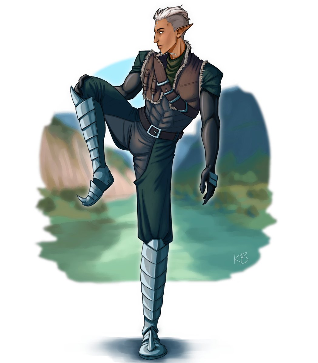 KharisKreations's tweet photo. I'm trying to be more proactive with working on personal art inbetween commissions so here's a simple Fenris, stretching before a day of hunting evil magisters~ #DragonAge #fenris #bluewraith https://t.co/bSQY35UwtT