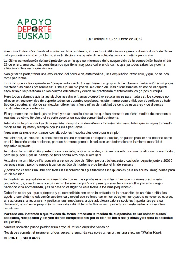 Basta ya!
#apoyodeporteeuskadi #apoyodeporteescolar #deportesi