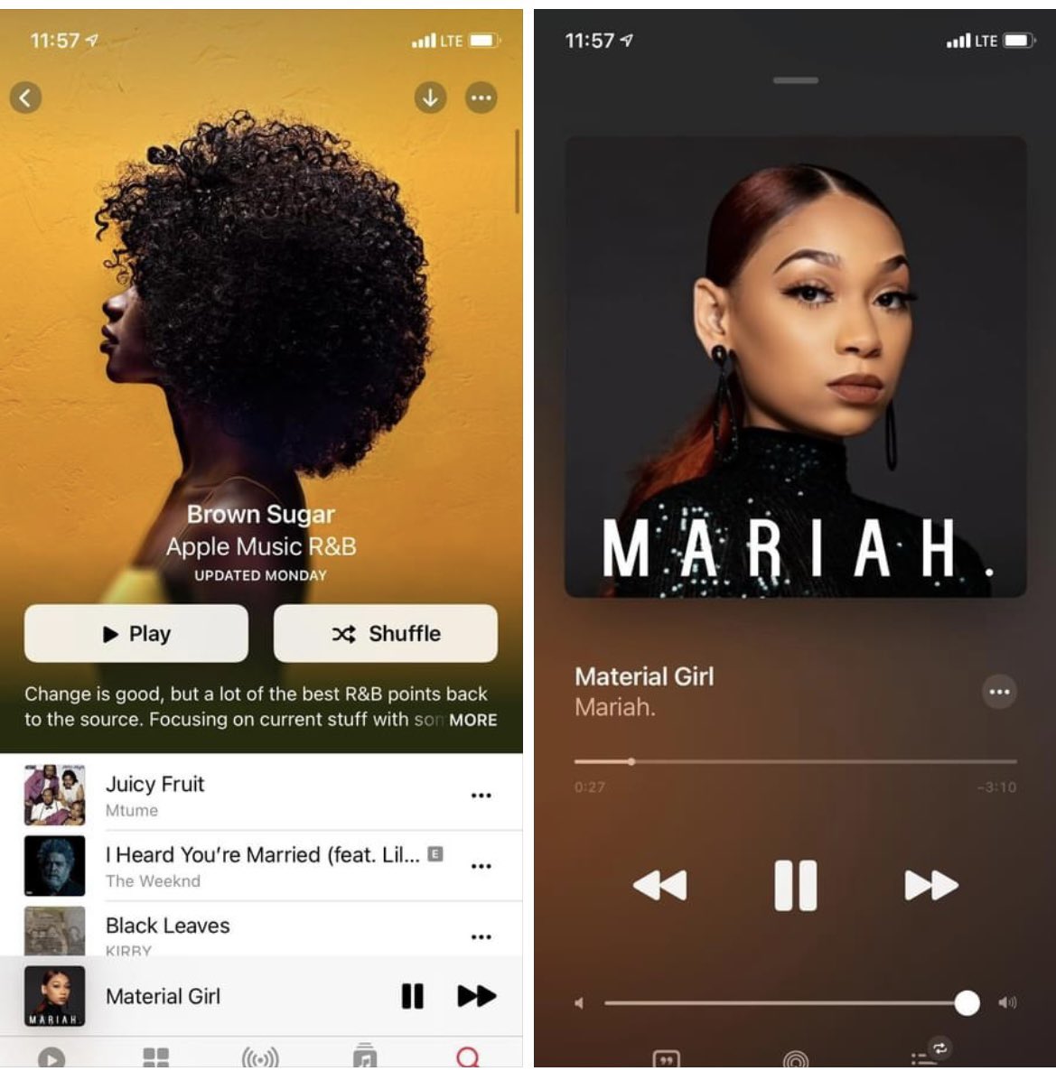 So very grateful to be added on <a href="/AppleMusic/">Apple Music</a> Brown Sugar playlist! God is amazing!! #streammaterialgirl