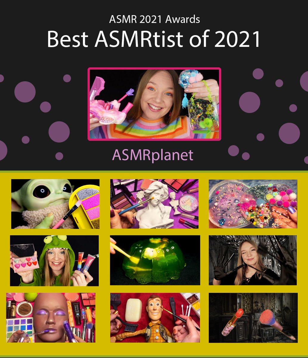 AsmrJulieta's tweet photo. Wanting to bring a little positivity, I did what no one asked and made my own ASMR Awards - I've listened to ASMR every single day for over a decade. Some folks really went above and beyond in 2021 and I want to celebrate that! It was SO hard to narrow down the winners. LOVE YOU. https://t.co/vdWS14RpAl