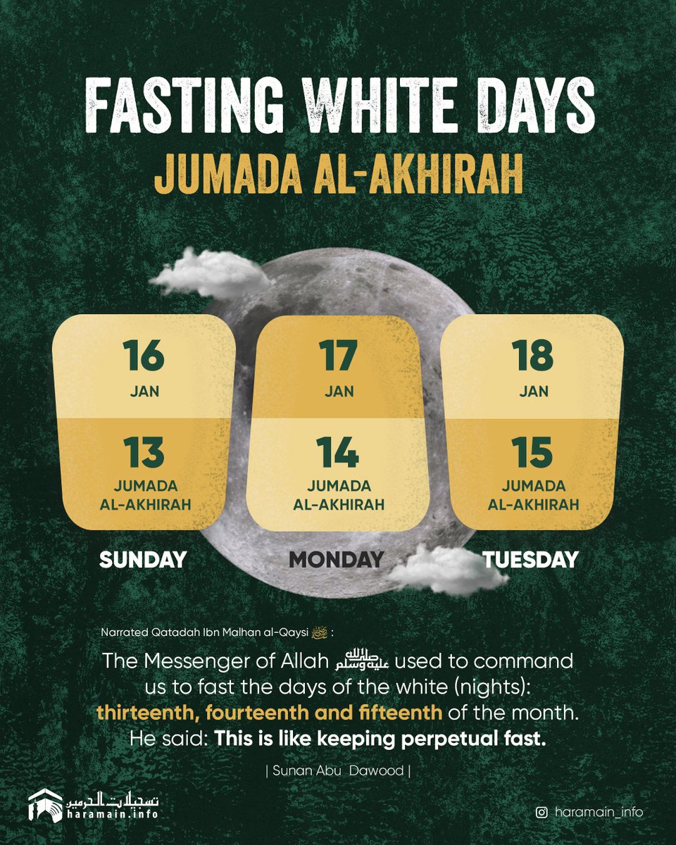 Fasting Of The White Days 13th, 14th \u0026 15th of the Islamic Month May Allah  grant us all the opportunity and ability to keep these fasts regularly., image size:960x1200