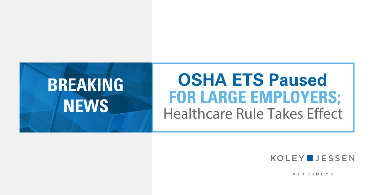 KoleyJessen's tweet photo. BREAKING NEWS: #SCOTUS has paused #OSHA's ETS mandate for large employers, but allows CMS rule for health care workers to take effect. https://t.co/QPkRfd5ryg
#covid19 https://t.co/xj6RwbRCiP