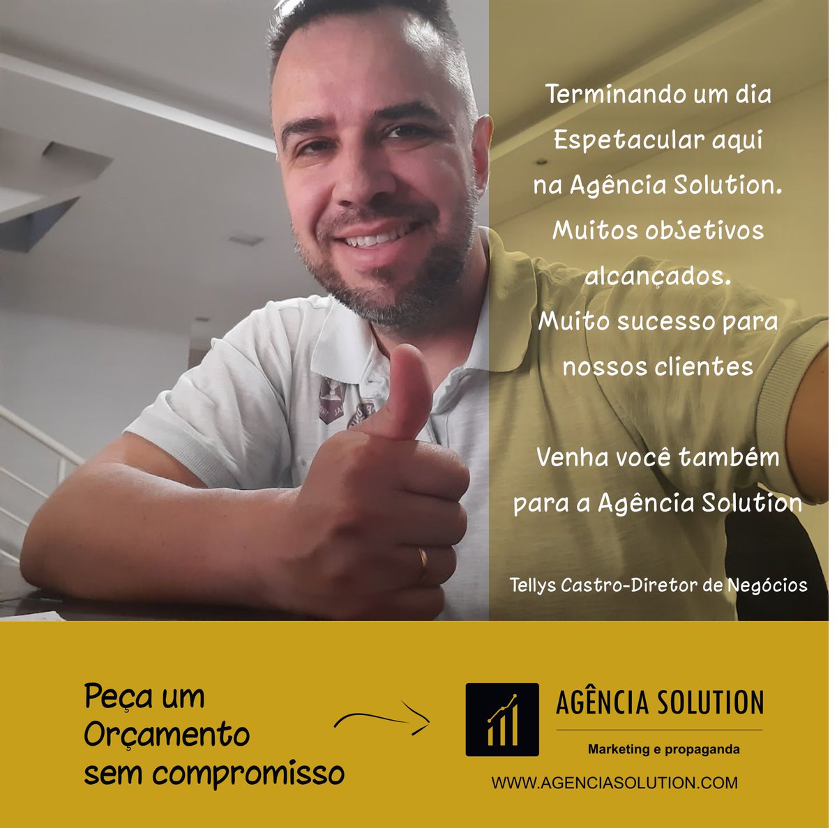 SolutionAg's tweet photo. Terminando o dia Espetacular aq na Agência Solution
Objetivos alcançados
Sucesso p/ nossos clientes
Venha p/ Agência Solution

Tellys Castro - Diretor de Negócios  
https://t.co/DdGwMBWaC0

#empreender #empreendedorismo #sucesso #marketingdigital #marketing #empreendedor #foco https://t.co/7q2cTXKhLp