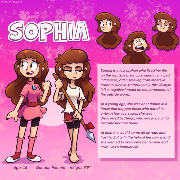 I have another character to show off and this time it's Dingo's good friend, Sophia!

Here's a character sheet and some background on her. ✍️

#originalart #oc #procreate 