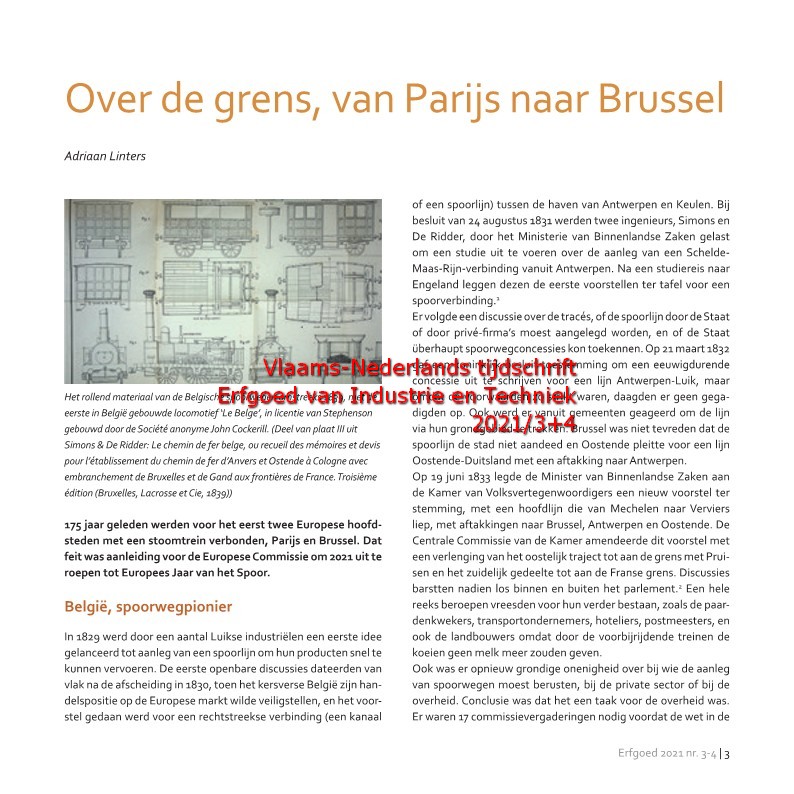alinters's tweet photo. Ik schreef 2 artikels in speciaal spoorwegnummer 'Erfgoed van Industrie en Techniek': de verbinding Parijs-Brussel (1846) en de verplaatsing station Antwerpen-Dam (1907)
https://t.co/Uht2d7anbD https://t.co/S8oHlWoTjr