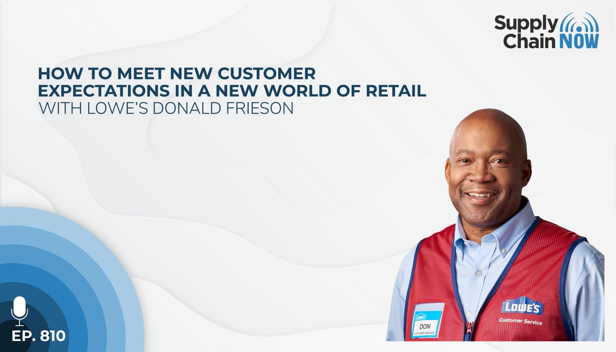 _supplychainnow's tweet photo. Join @ScottWLuton and @gregoryswhite  as they chat with @Lowes   Executive Vice President of Supply Chain Donald Frieson about the company's inspiring trajectory through pandemic challenges.

Enjoy the conversation here: https://t.co/FwYR1PZvR7 https://t.co/U1svNUOswX