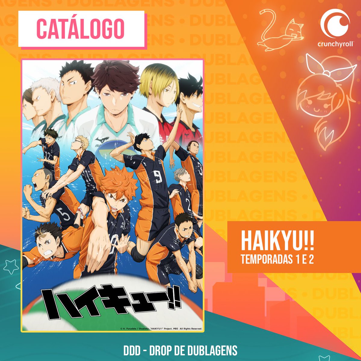 Crunchyroll anuncia dublagem de Haikyuu!! e outros animes em 2022