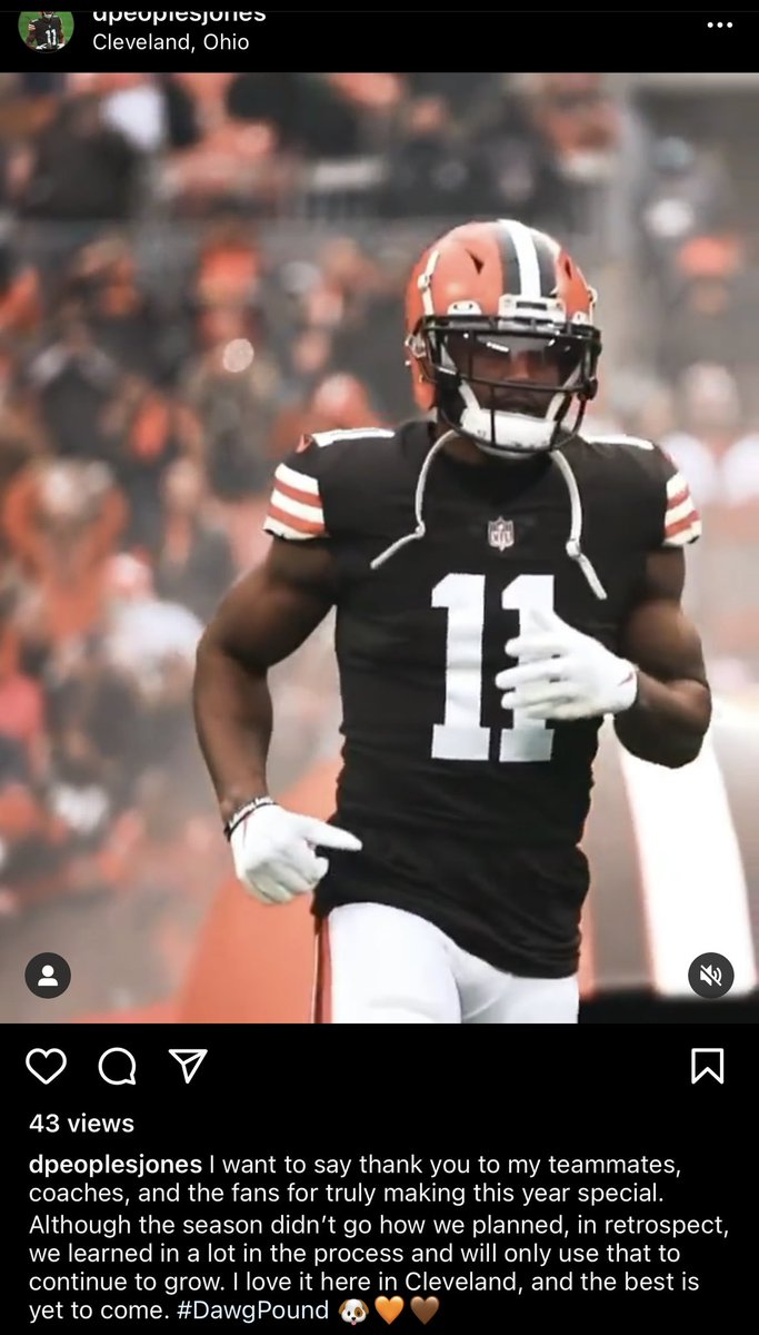StainbrookNFL's tweet photo. #Browns WR Donovan Peoples-Jones on Instagram: https://t.co/x9iwfmhhJu