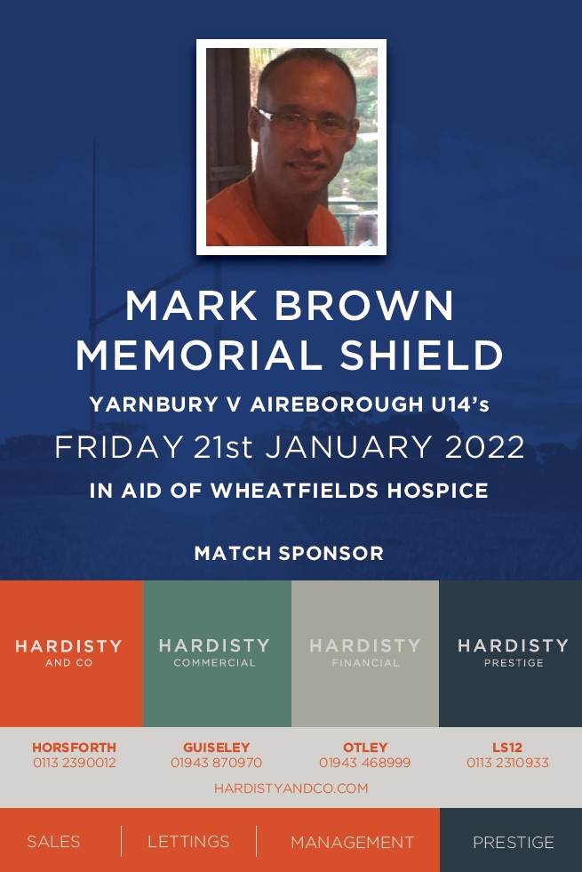 YarnburyRFC's tweet photo. On Fri 21st Jan the u14’s are hosting a match in memory of Mark Brown. Mark had 2 boys who played for @yarnburyjuniors &amp; @AireboroughRUFC 

7pm; @YarnburyG v Pontefract u14's
7.45pm; @yarnburyjuniors v Aireborough u14

https://t.co/lOPDLPJtjp

@hardistyandco https://t.co/rbNgmHFMau