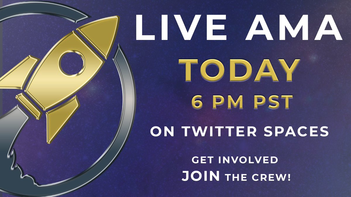 RocketGenesis's tweet photo. Come and join our LIVE AMA 6pm PST!
#RocketBUSD #AMA https://t.co/xnbSDPbUTB