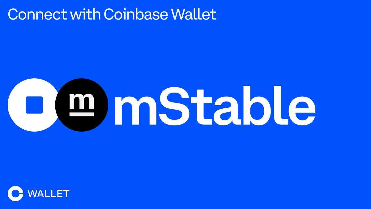 CoinbaseWallet's tweet photo. 🚨 New connection alert🚨 

@mstable_ is a decentralized ecosystem for swapping and earning on stablecoins. You can now connect your Coinbase Wallet and earn double-digit APY on your stablecoins. https://t.co/hcMypDqofu