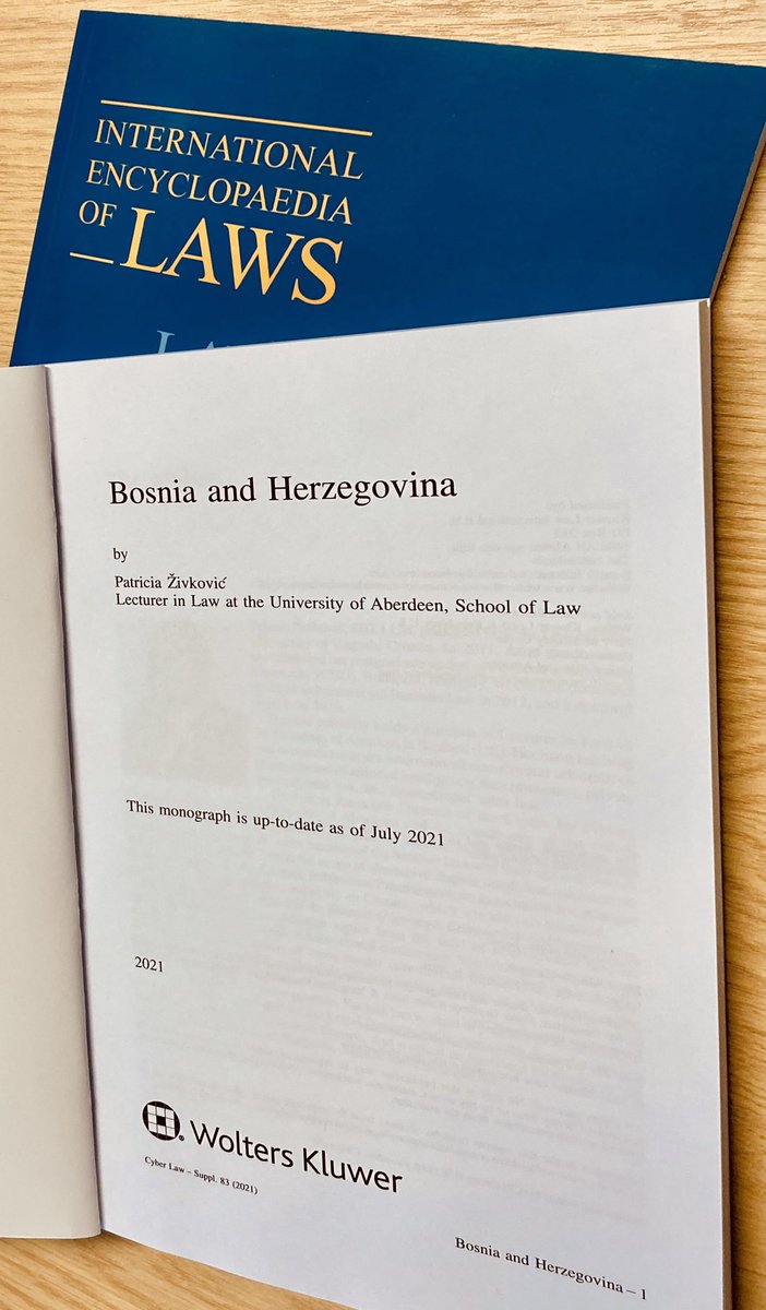 My debut publication in the field of IT law is finally out! I have poured my two years of experience as a lawyer in the industry into my monograph on Cyber Law in Bosnia and Herzegovina! Many thanks to the editors and the publisher @Wolters_Kluwer.

 #law #lawyer #cyberlaw #itlaw