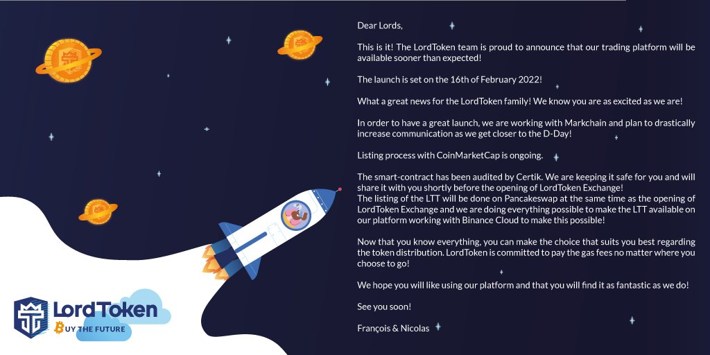 #LordToken #LordIsComing #LTT #NewExchange