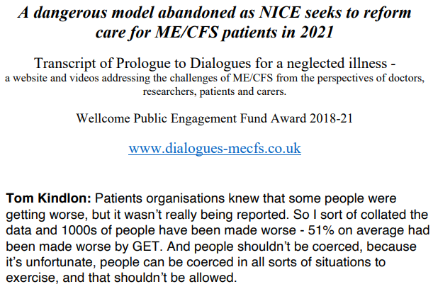 TomKindlon's tweet photo. I'm referring to my 2011 paper, "Reporting of Harms Associated with #GradedExerciseTherapy and #CognitiveBehaviouralTherapy in #MyalgicEncephalomyelitis/#ChronicFatigueSyndrome"
https://t.co/RBOEwpeuuB
#MEcfs #CFS #MyalgicE #PwME #MyE #MEeps #CBT #GradedExercise #Coercion https://t.co/JD4sxRUOQX